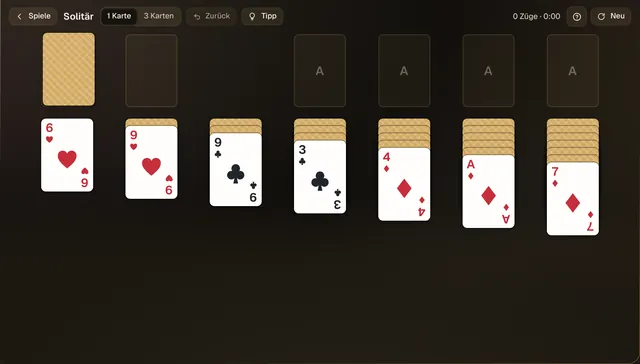 Das Spiel Solitär in Kairo (Bildschirmfoto)